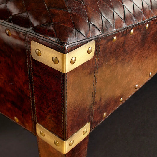 Mechi Bench by Cyan Design in brown. Made from wood, leather in a eclectic & global style.