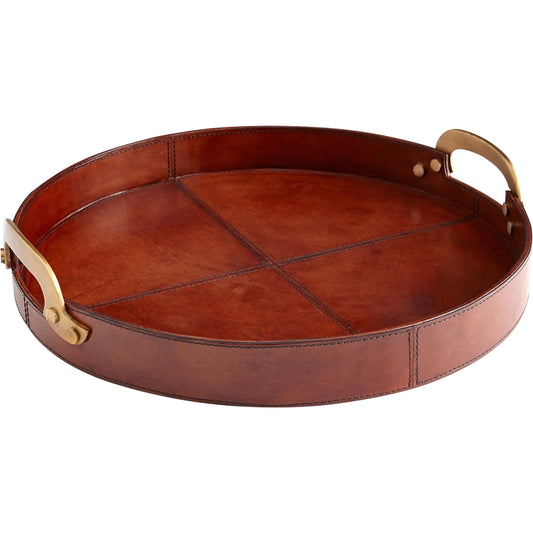 Bryant Tray by Cyan Design. Made from wood, leather in a rustic style.