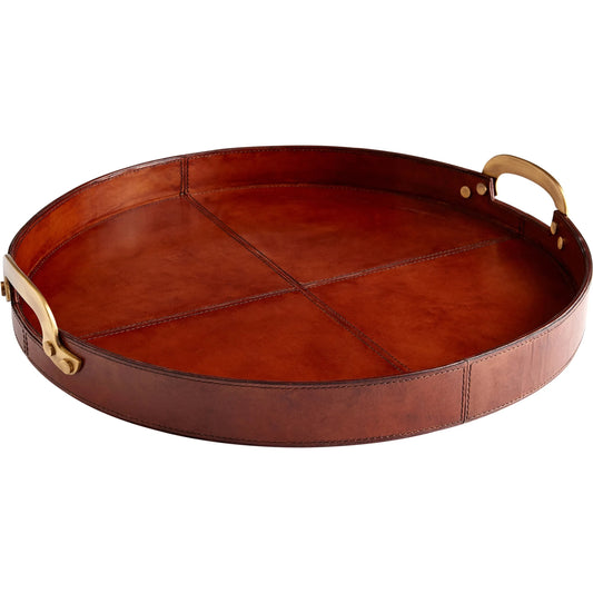 Bryant Tray by Cyan Design. Made from wood, leather in a rustic style.