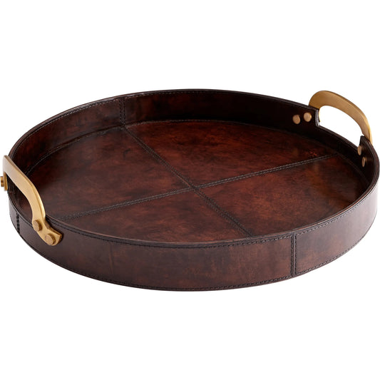 Bryant Tray by Cyan Design. Made from wood, leather in a rustic style.