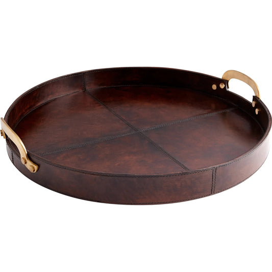 Bryant Tray by Cyan Design. Made from wood, leather in a rustic style.