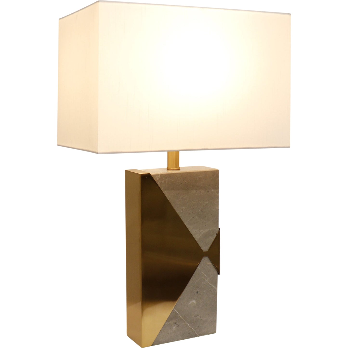 002 SR-785783 | Additional Silo | Triumph Table Lamp by Pasargad Home in gold and gray, gold. Made from marble in a modern style.