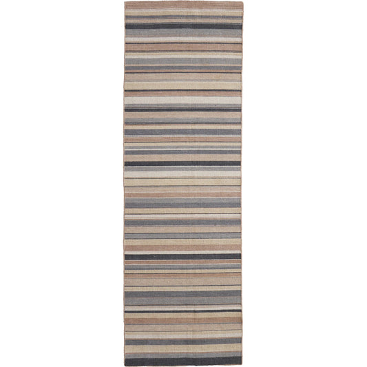 Silva Transitional Stripes Rug - I0499 by Feizy in gold, gray, tan. Made from wool in a unique style.