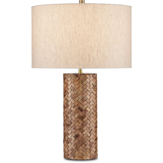 Meraki Wood Table Lamp by Currey and Company. Made from wood, brass in a modern style.