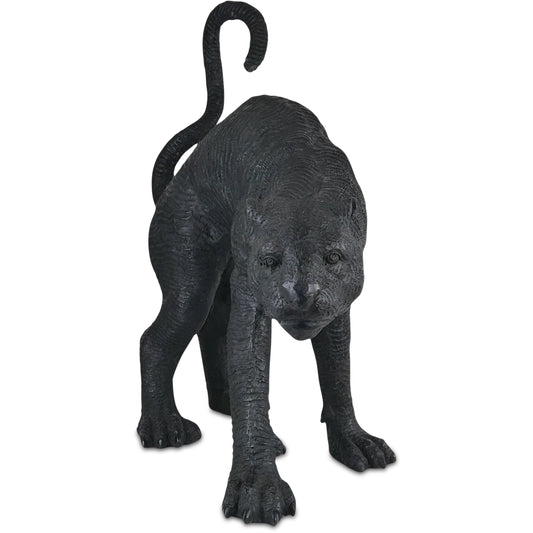 Standing Panther by Currey and Company in black bronze. Made from bronze in a unique style.