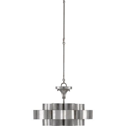 Grand Lotus Pendant/Semi-Flush Mount by Currey and Company. Made from wrought iron in a modern style.