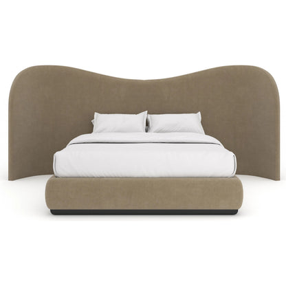Clio Bed by Caracole in dark taupe and dark chocolate. Made from unique in a modern style.