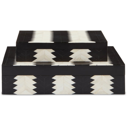 Arrow Box Set by Currey and Company in black, white, natural. Made from bone, wood, composite, fabric in a modern style.