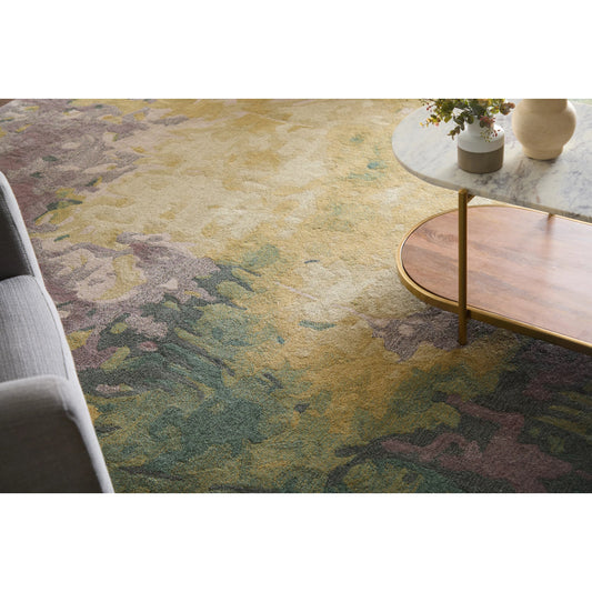 Amira Transitional Rug - 8633F by Feizy in gold, purple, green. Made from wool in a unique style.