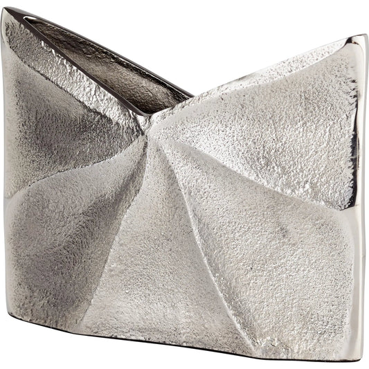 Clarice Vase by Cyan Design in raw nickel. Made from aluminum in a modern style.