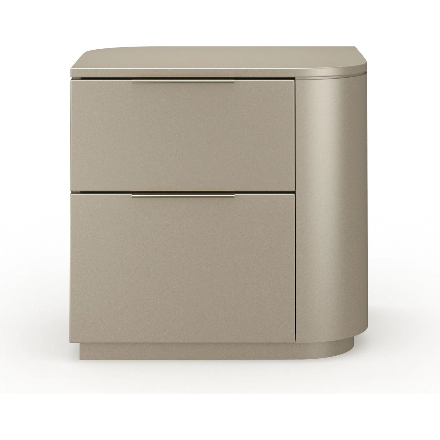 007 SI-2370821 | Additional Silo | Oblique Nightstand by Caracole in soft silver paint gloss. Made from unique in a transitional style.