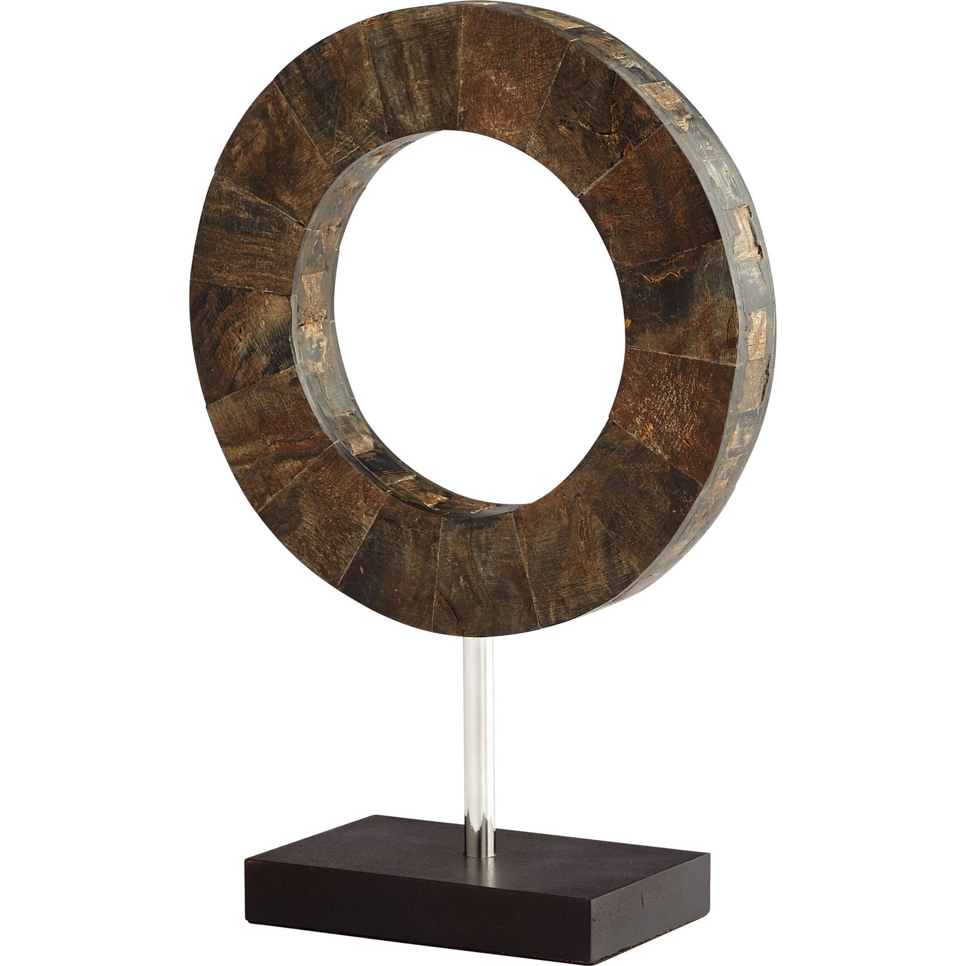 Portal Sculpture by Cyan Design in brown, stainless steel. Made from horn iron, wood in a modern style.