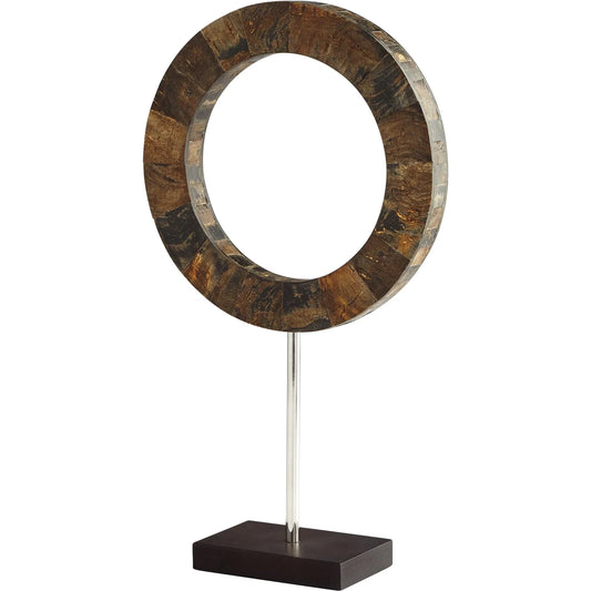 Mediium Portal Sculpture by Cyan Design in brown, stainless steel. Made from horn iron, wood in a modern style.