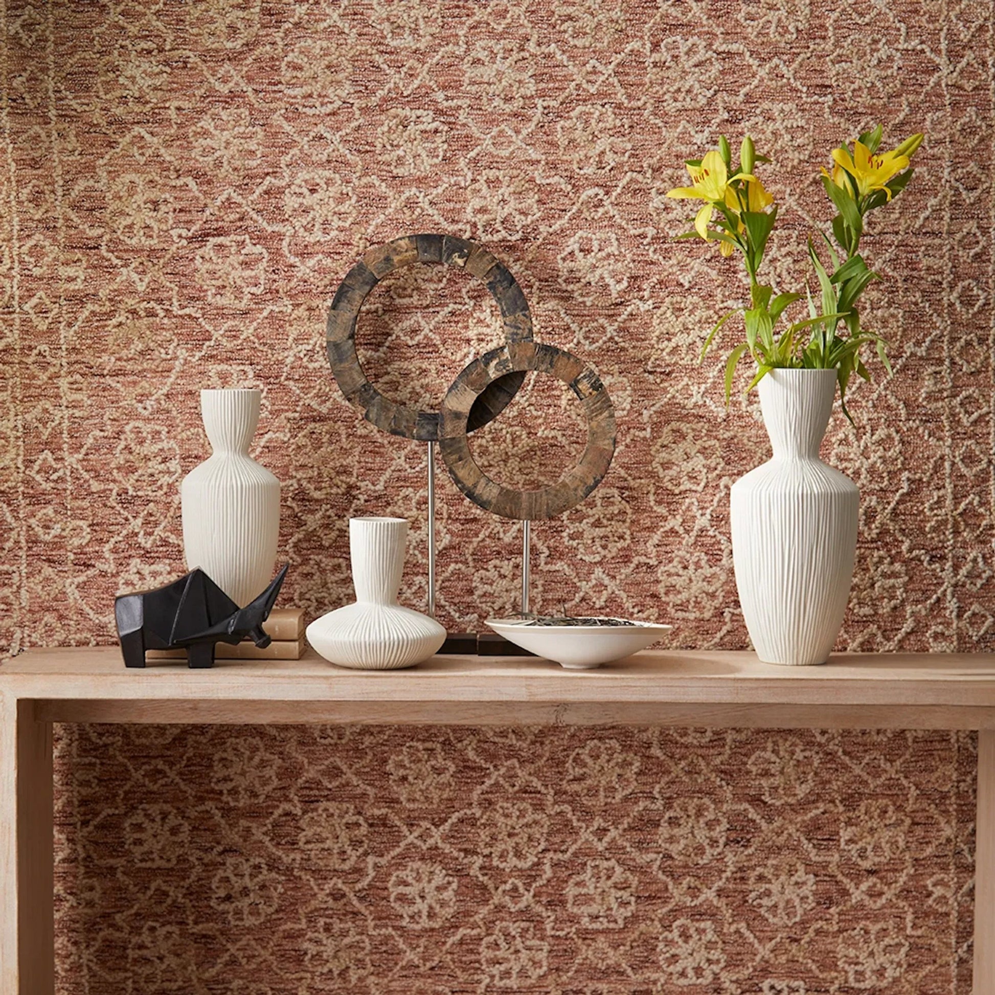 Portal Sculpture by Cyan Design in brown, stainless steel. Made from horn iron, wood in a modern style.