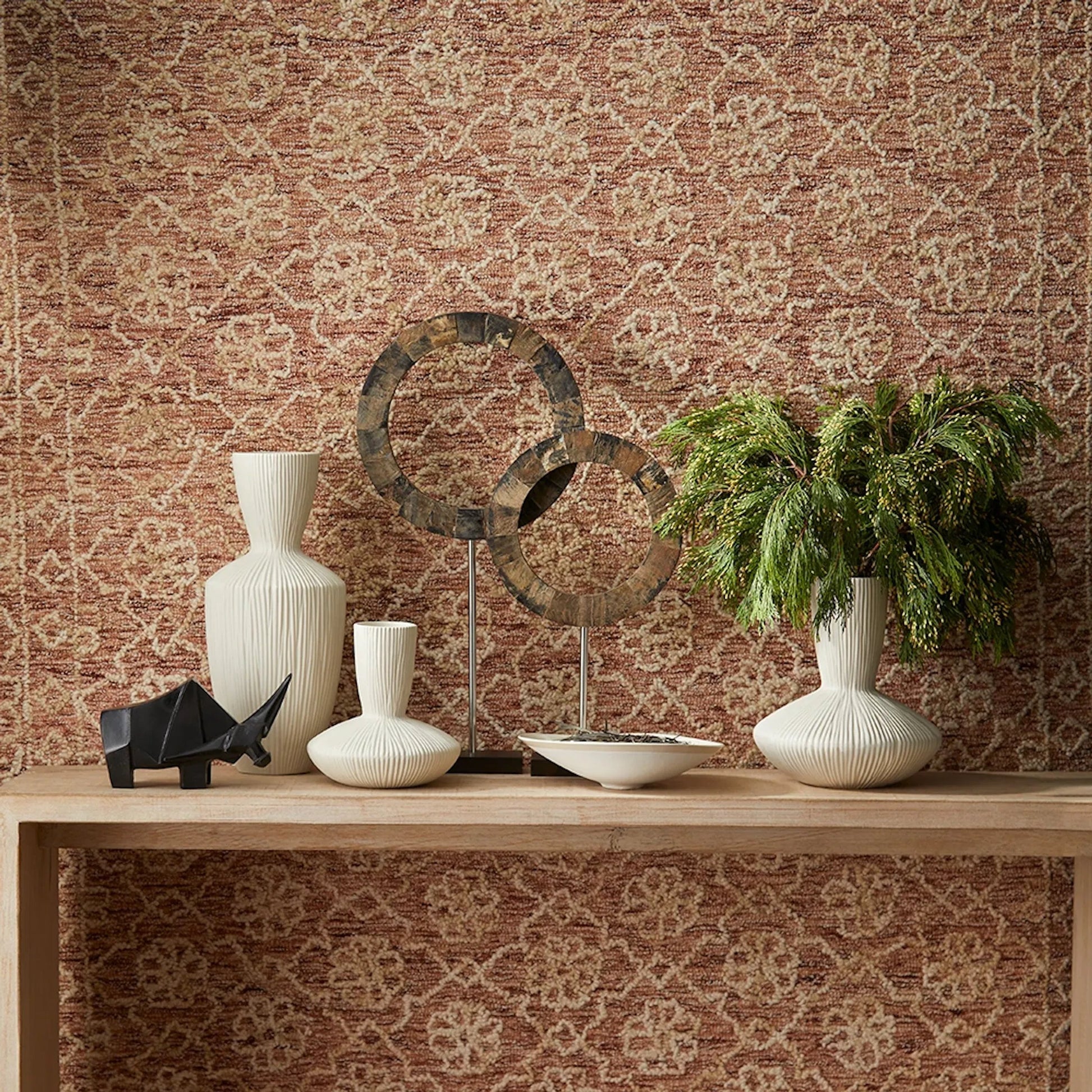 Portal Sculpture by Cyan Design in brown, stainless steel. Made from horn iron, wood in a modern style.