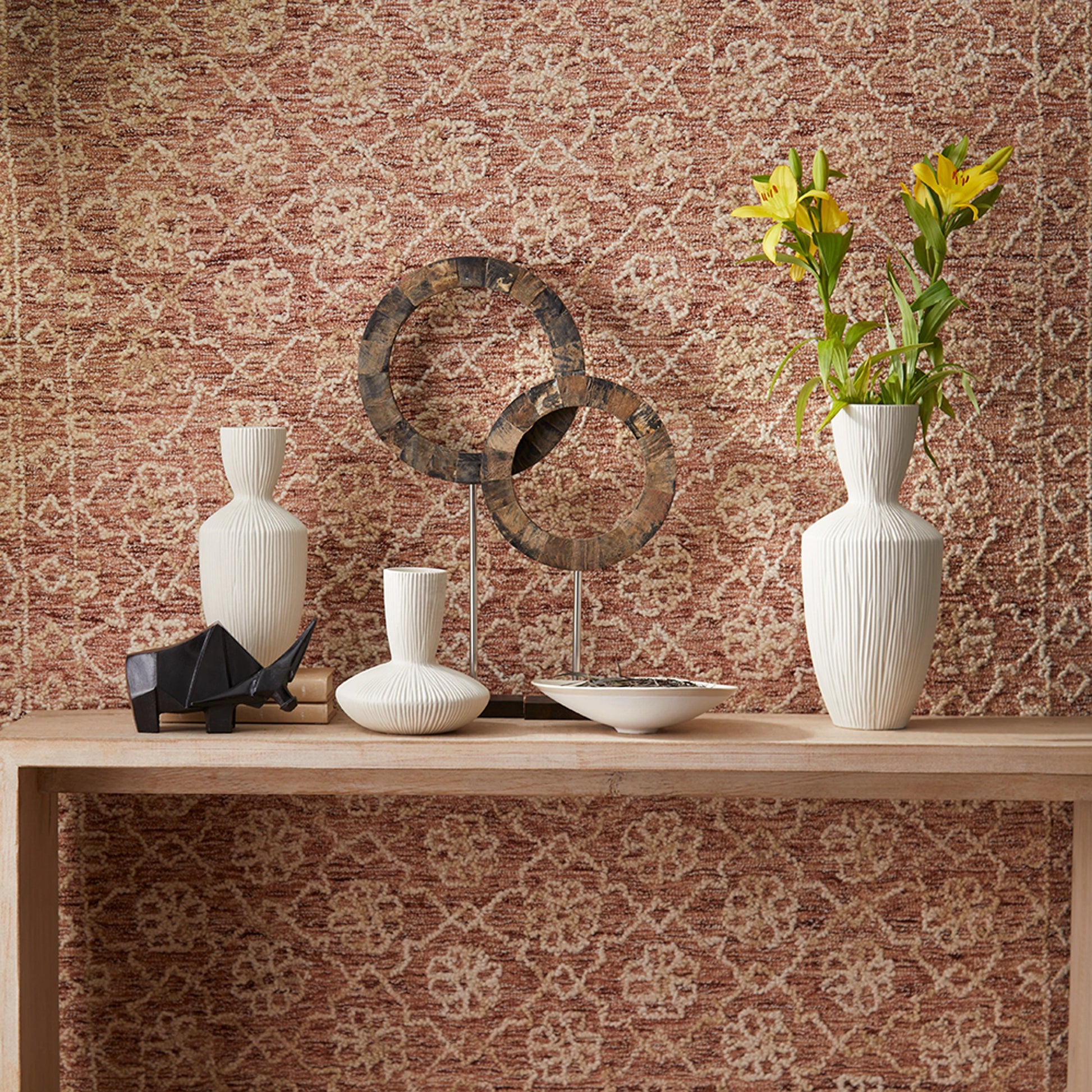 Portal Sculpture by Cyan Design in brown, stainless steel. Made from horn iron, wood in a modern style.