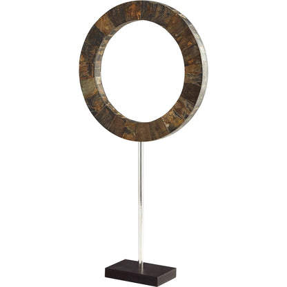 Portal Sculpture by Cyan Design in brown, stainless steel. Made from horn iron, wood in a modern style.