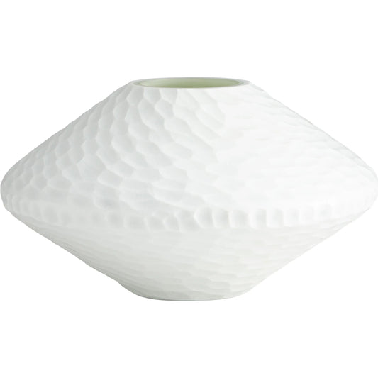 Buttercream Vase by Cyan Design in white. Made from glass in a modern style.