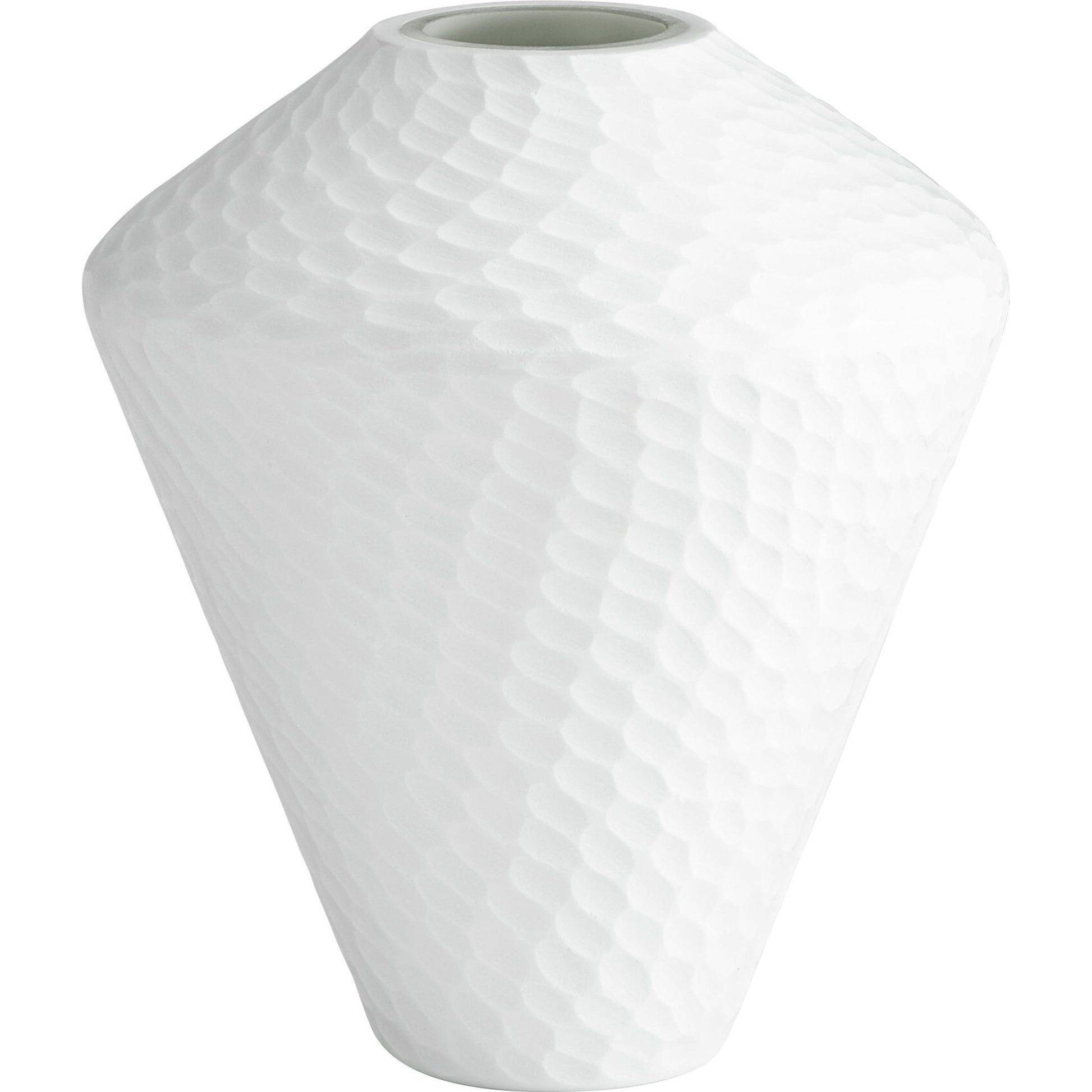 Buttercream Vase by Cyan Design in white. Made from glass in a modern style.
