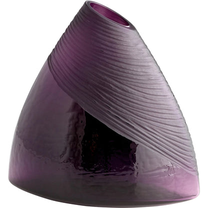 Mount Amethyst Vase by Cyan Design in purple. Made from glass in a modern style.