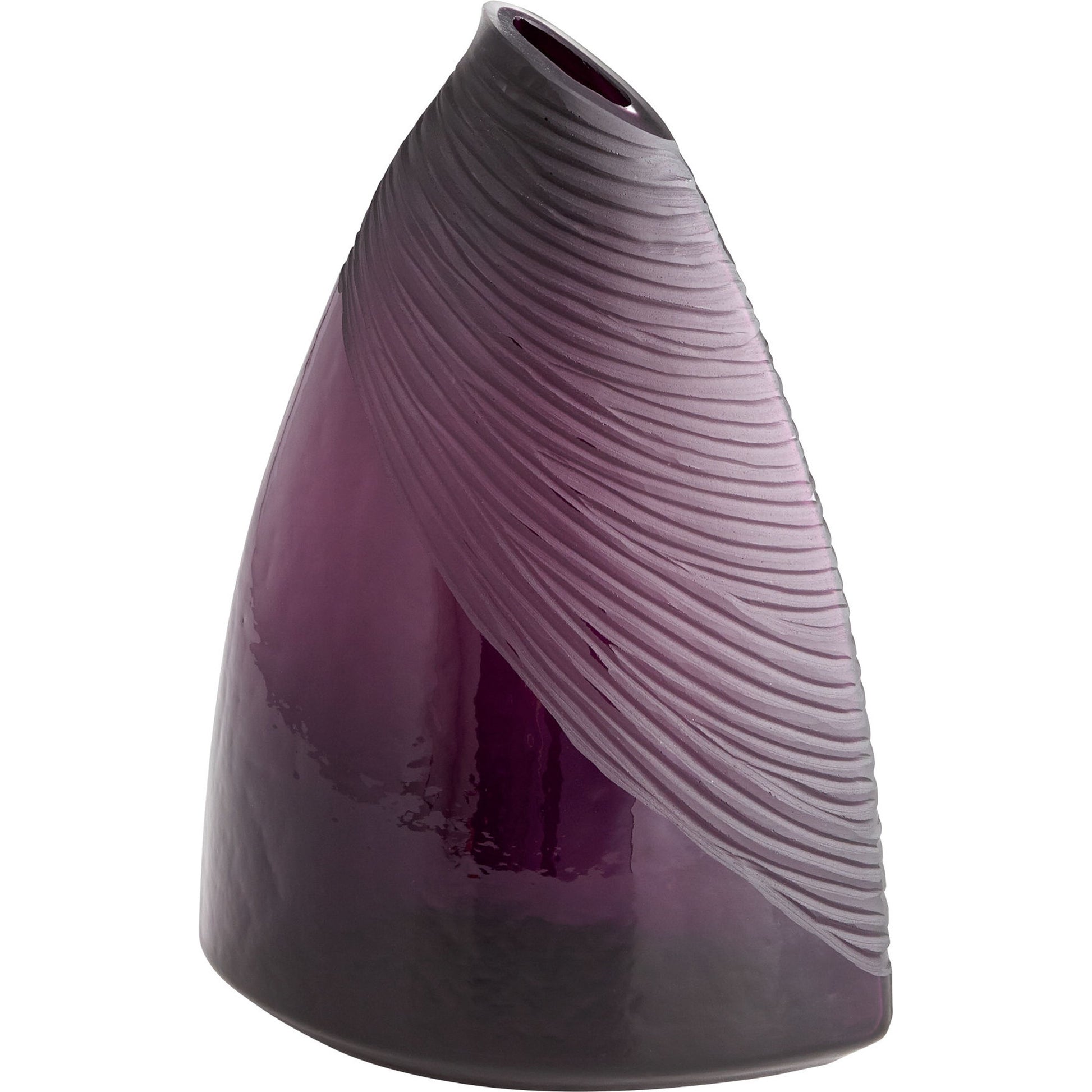 Mount Amethyst Vase by Cyan Design in purple. Made from glass in a modern style.