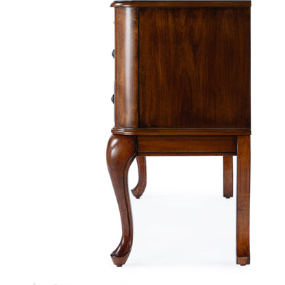 Charlotte Vanity Desk with Storage by Butler Specialty Company. Made from poplar solids, mdf, cherry veneer in a traditional style.