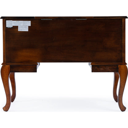 Charlotte Vanity Desk with Storage by Butler Specialty Company. Made from poplar solids, mdf, cherry veneer in a traditional style.