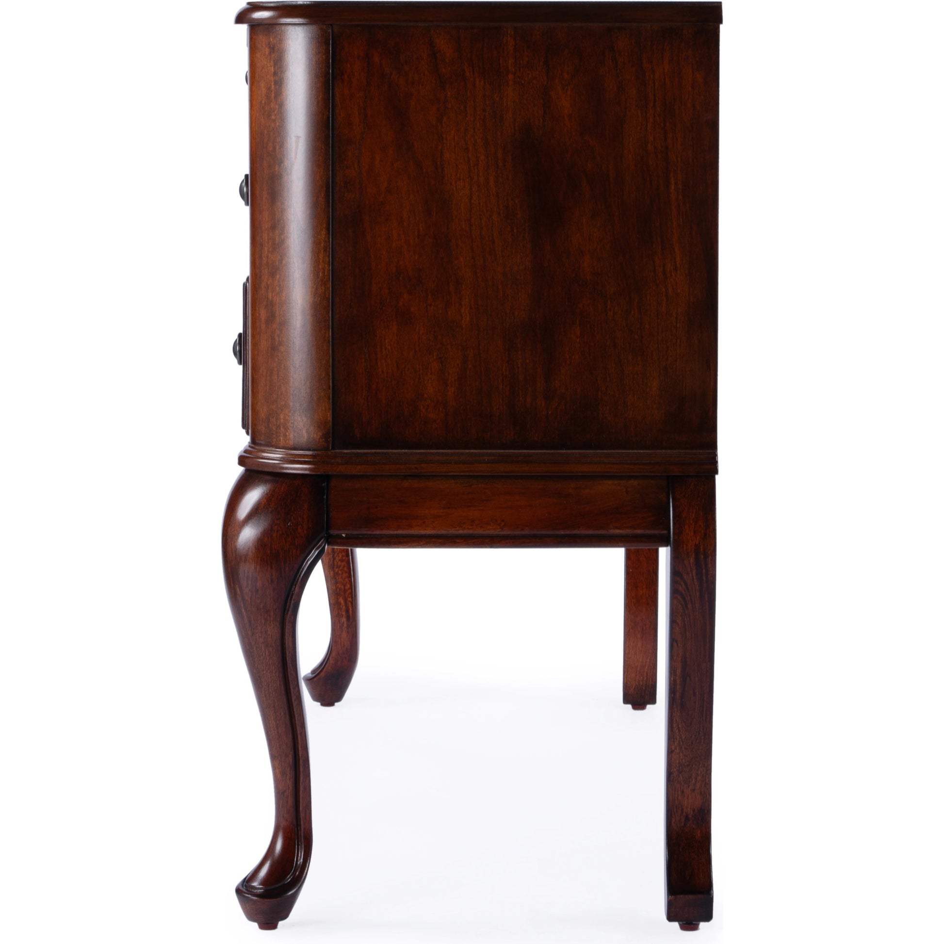 Charlotte Vanity Desk with Storage by Butler Specialty Company. Made from poplar solids, mdf, cherry veneer in a traditional style.
