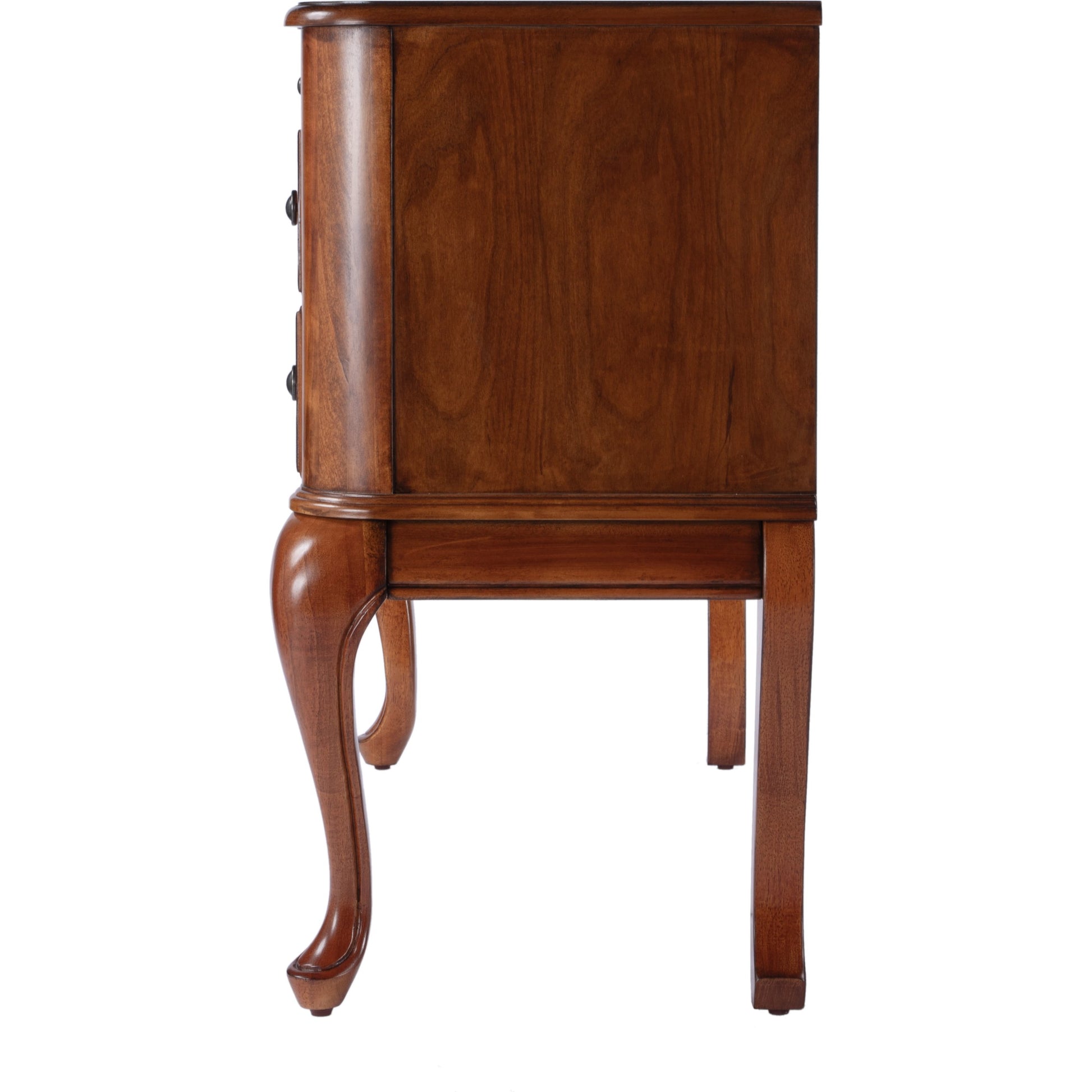 Charlotte Vanity Desk with Storage by Butler Specialty Company. Made from poplar solids, mdf, cherry veneer in a traditional style.