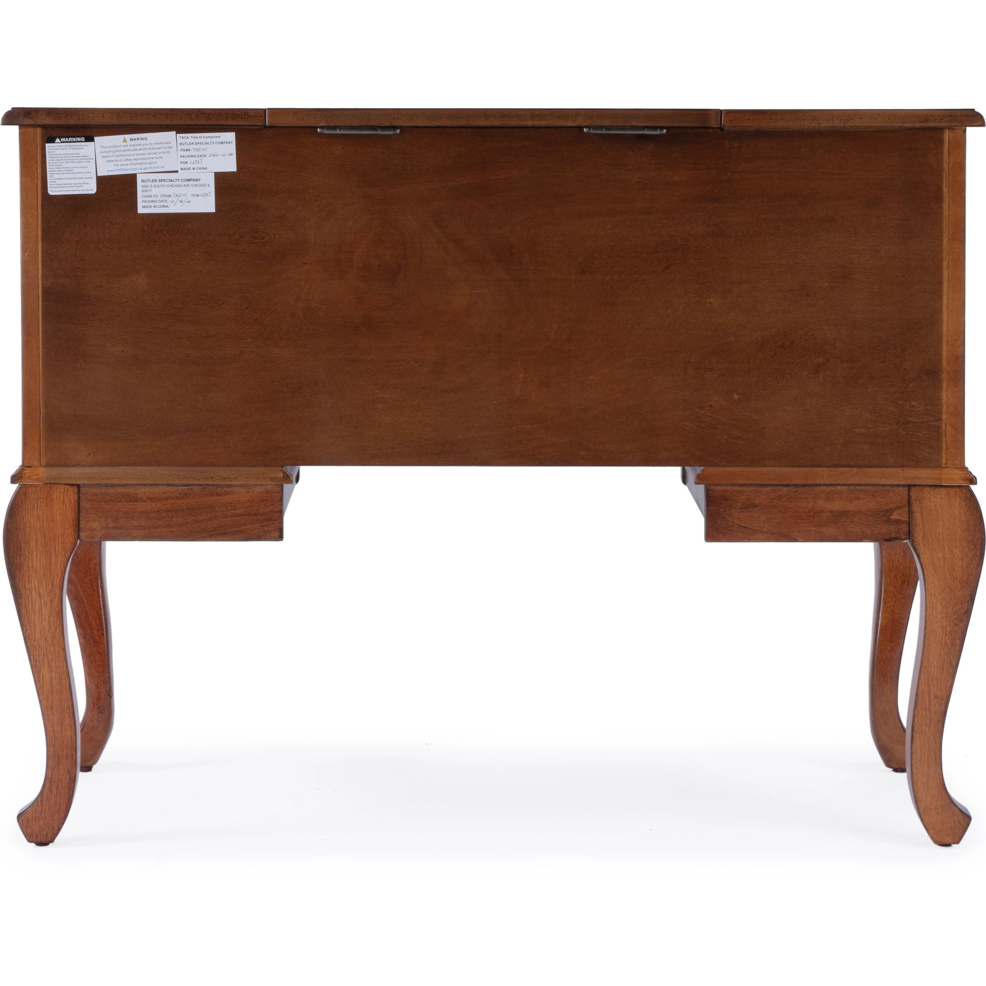 Charlotte Vanity Desk with Storage by Butler Specialty Company. Made from poplar solids, mdf, cherry veneer in a traditional style.