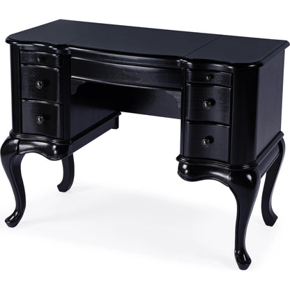 Charlotte Vanity Desk with Storage by Butler Specialty Company. Made from poplar solids, mdf, cherry veneer in a traditional style.