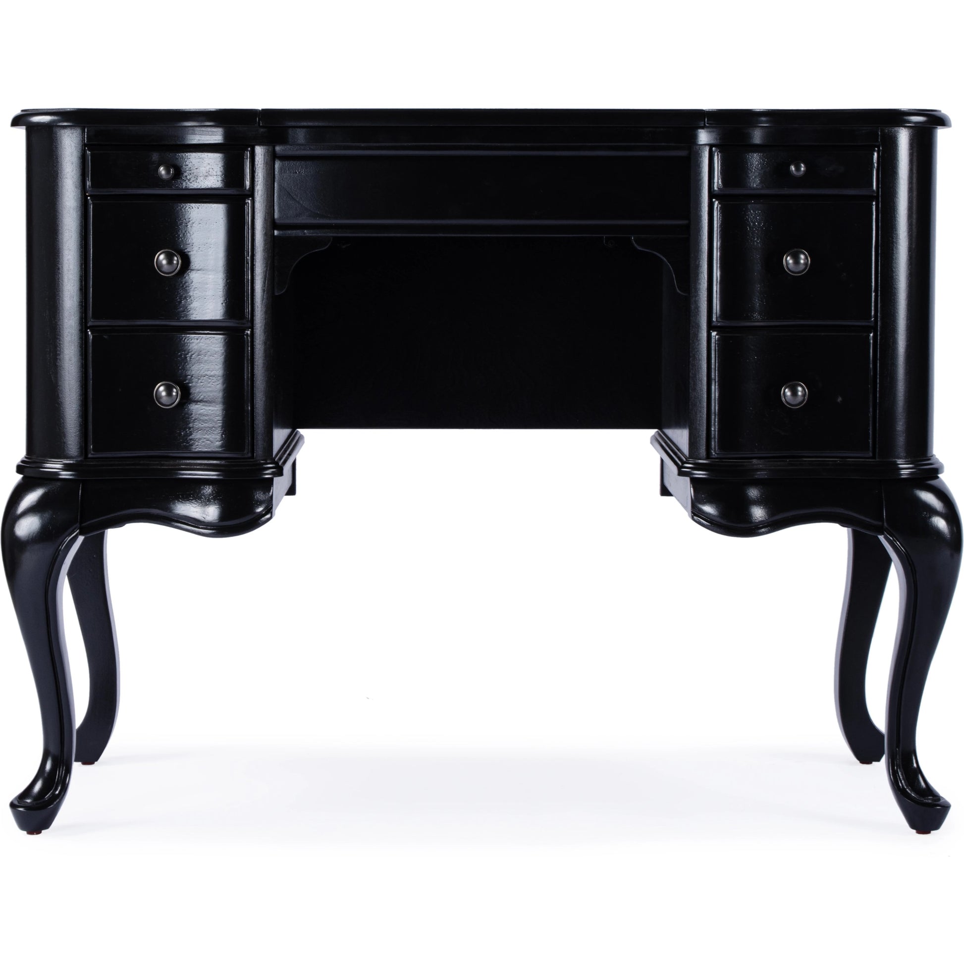 Charlotte Vanity Desk with Storage by Butler Specialty Company. Made from poplar solids, mdf, cherry veneer in a traditional style.