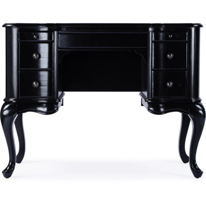 Charlotte Vanity Desk with Storage by Butler Specialty Company. Made from poplar solids, mdf, cherry veneer in a traditional style.