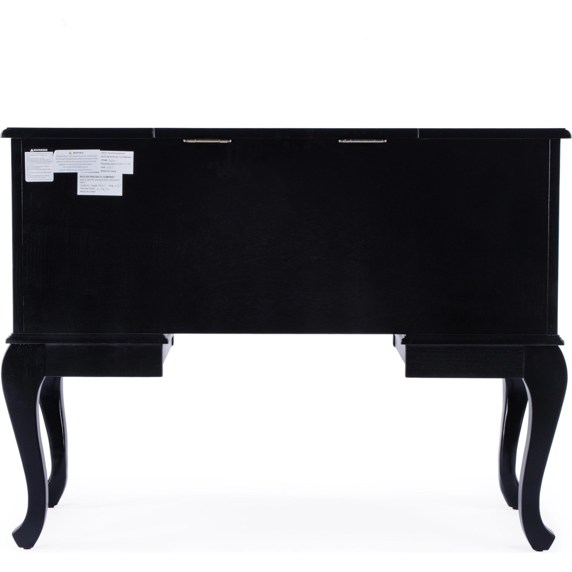 Charlotte Vanity Desk with Storage by Butler Specialty Company. Made from poplar solids, mdf, cherry veneer in a traditional style.
