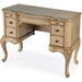 Charlotte Vanity Desk with Storage by Butler Specialty Company in beige and gilted cream. Made from poplar solids, mdf, cherry veneer in a traditional style.