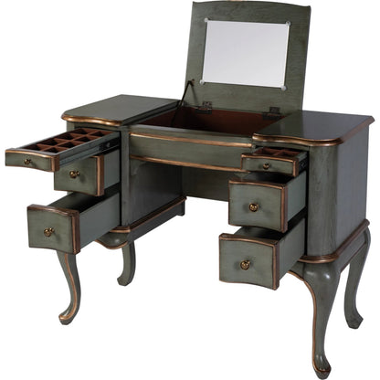 Charlotte Vanity Desk by Butler Specialty Company. Made from poplar hardwood, cherry veneer, mdf, glass in a traditional style.
