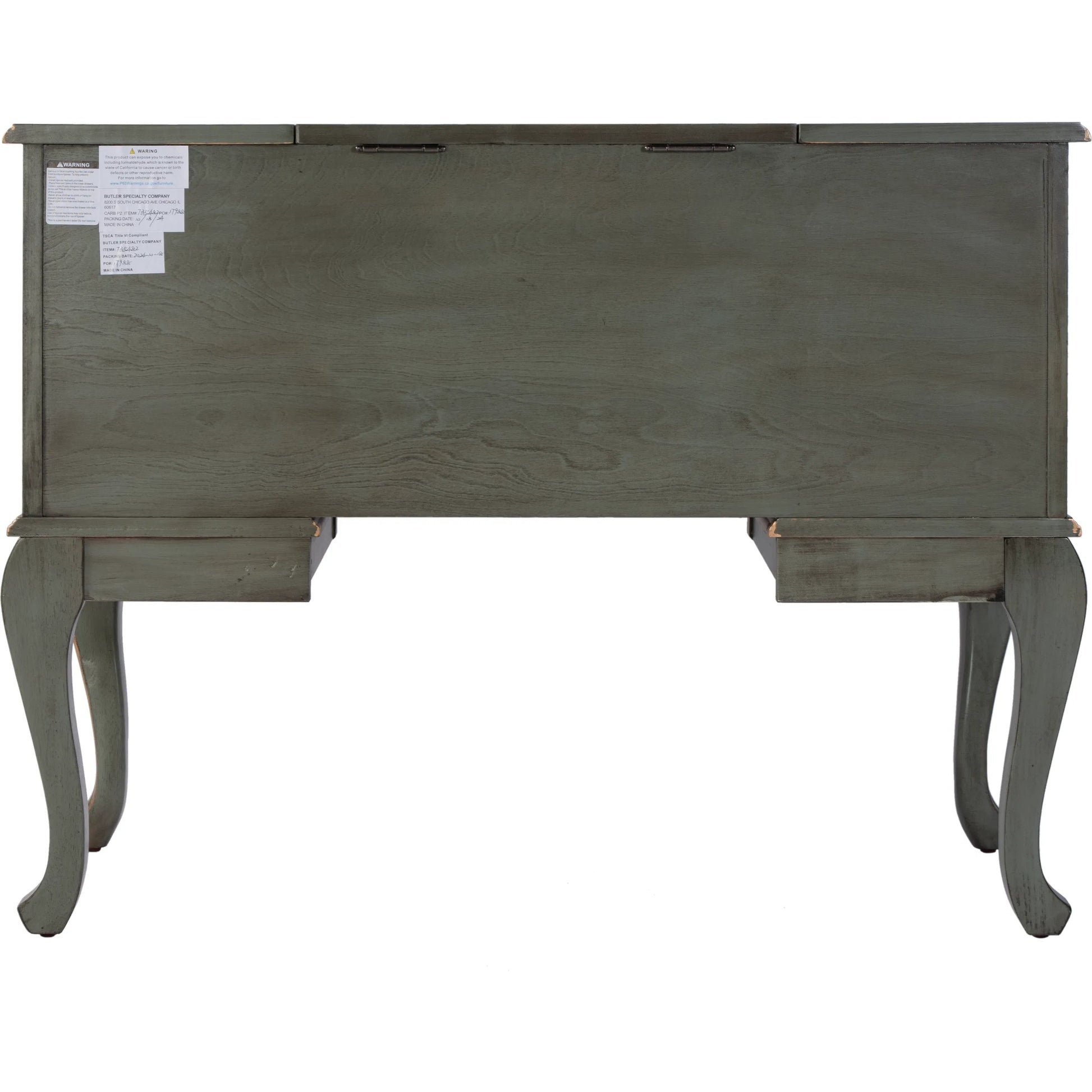 Charlotte Vanity Desk by Butler Specialty Company. Made from poplar hardwood, cherry veneer, mdf, glass in a traditional style.