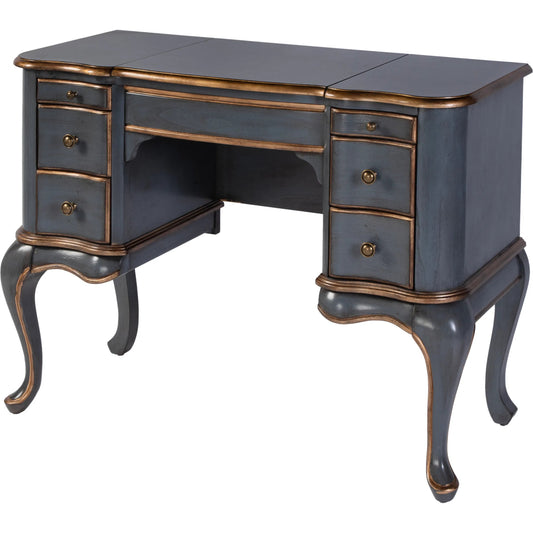 Charlotte Vanity Desk by Butler Specialty Company. Made from poplar hardwood, cherry veneer, mdf, glass in a unique style.