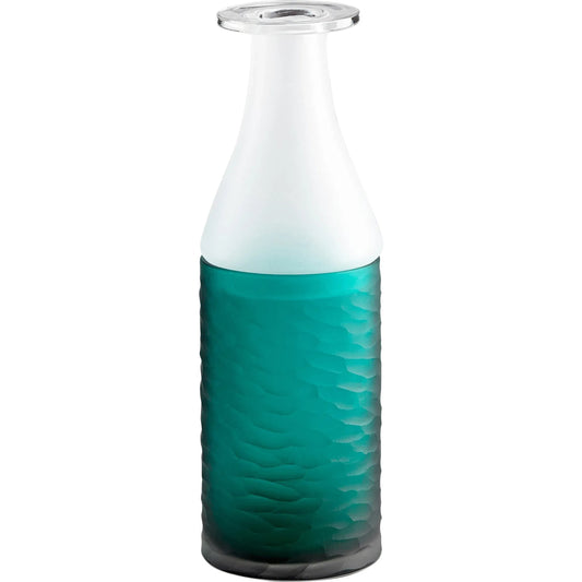 Primavera Vase by Cyan Design in clear frost, teal. Made from glass in a modern style.