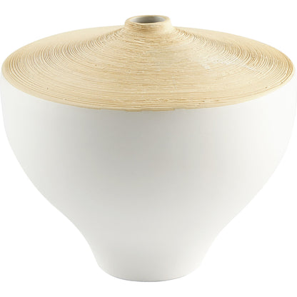 Inez Vase by Cyan Design in matte white. Made from ceramic in a modern style.