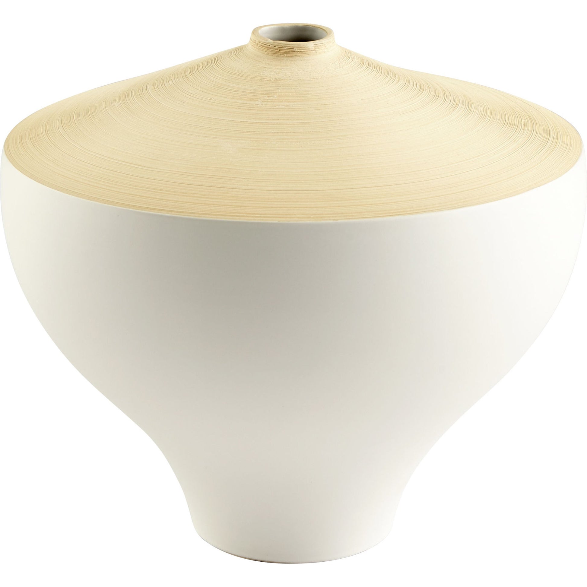 Inez Vase by Cyan Design in matte white. Made from ceramic in a modern style.
