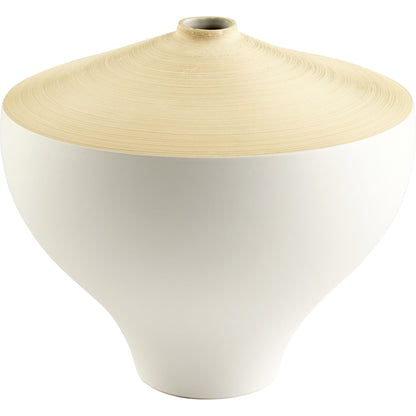 Inez Vase by Cyan Design in matte white. Made from ceramic in a modern style.