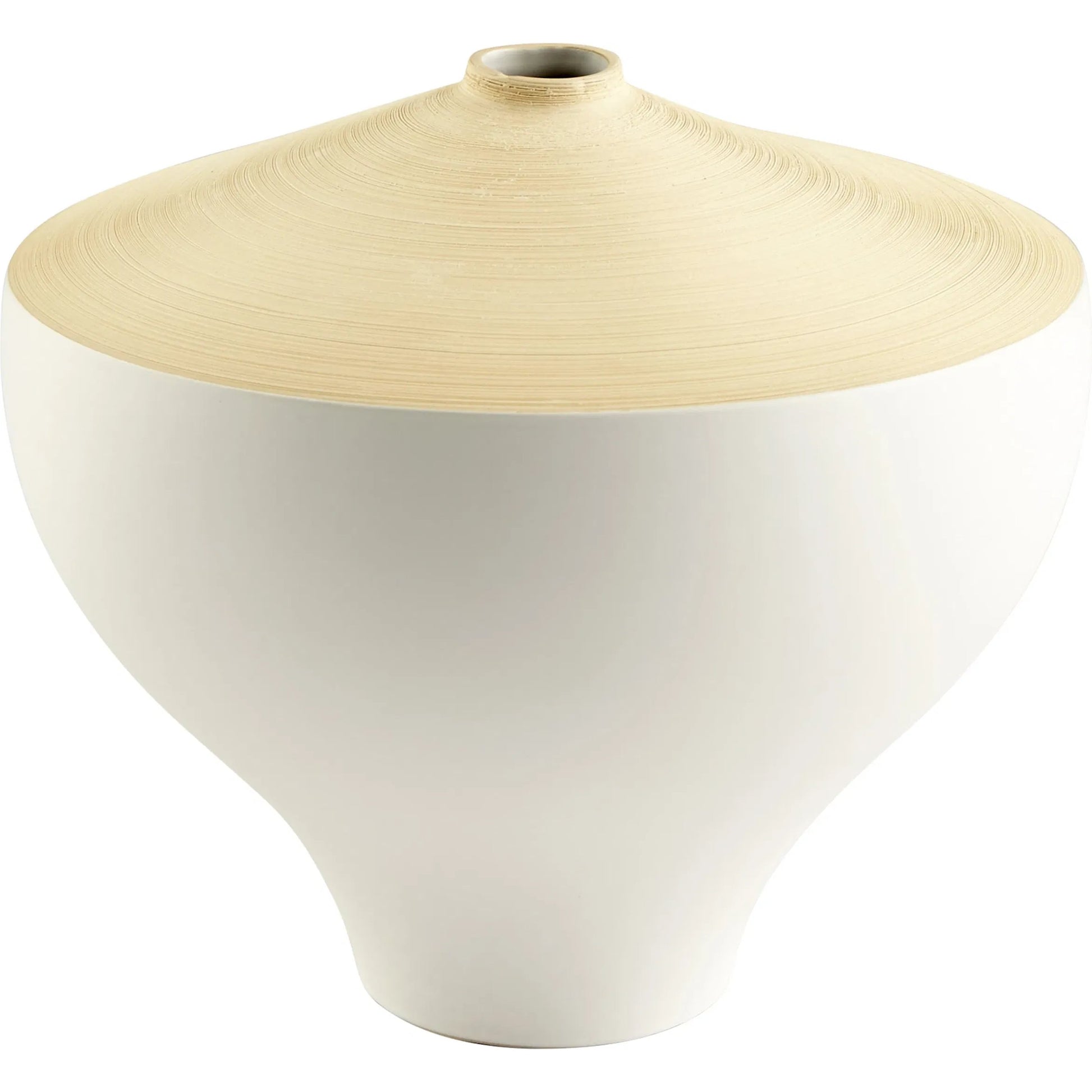 Inez Vase by Cyan Design in matte white. Made from ceramic in a modern style.