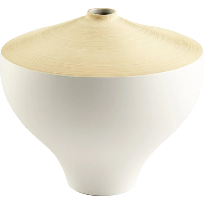 Inez Vase by Cyan Design in matte white. Made from ceramic in a modern style.