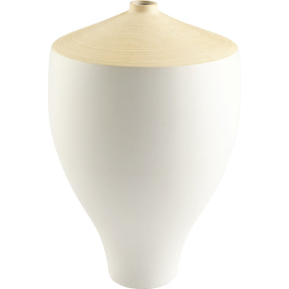Inez Vase by Cyan Design in matte white. Made from ceramic in a modern style.