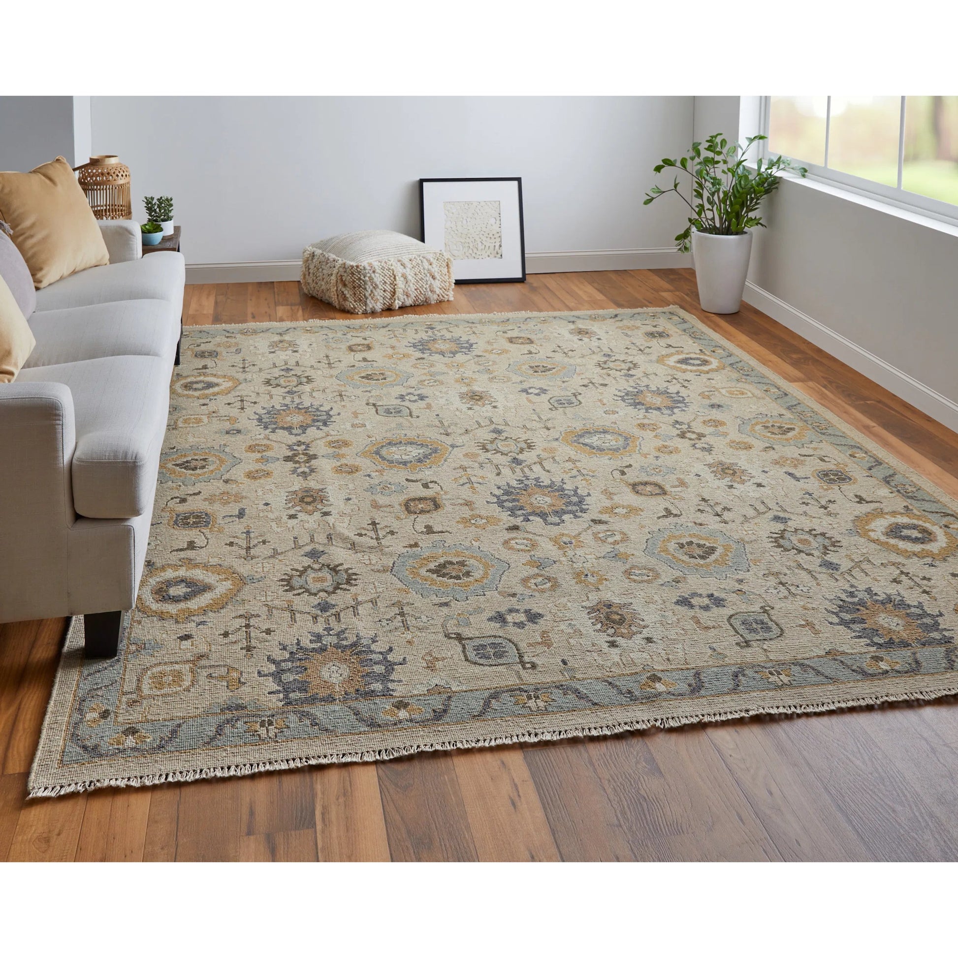 Corbitt Traditional Oriental Rug - 0613F by Feizy in tan, blue, gold. Made from unique in a unique style.