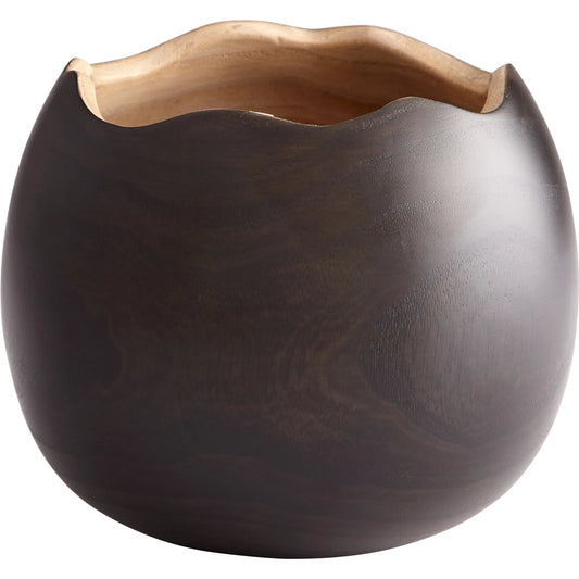 Bol Noir Vase by Cyan Design in black. Made from wood in a eclectic & global style.