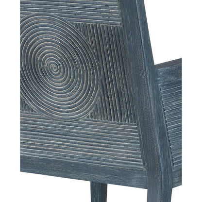 Santos Armchair by Currey and Company. Made from mahogany, rattan, brass in a modern style.