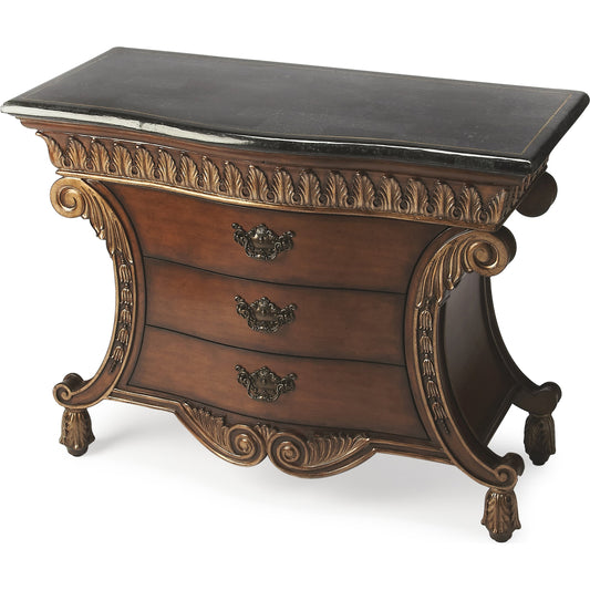 Fossil Stone Chest by Butler Specialty Company in multi-color and connoisseur's. Made from wood solids, wood veneers, resin, fossil stone, brass in a traditional style.