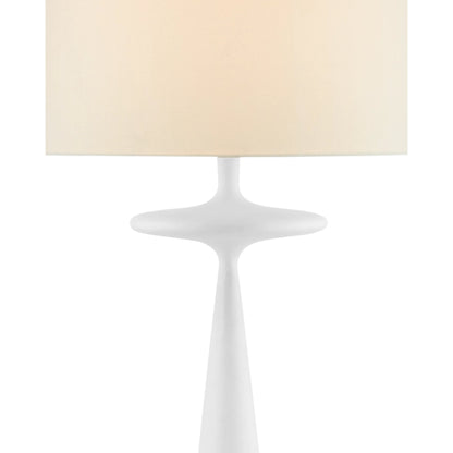 Giacomo Floor Lamp by Currey and Company in gesso white. Made from cast aluminum in a modern style.